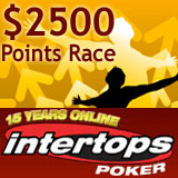 Intertops Poker Frequent Player Points Leaderboard Race and Free Roll Tournament Reload Deposit Bonus