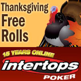 Intertops Poker Hosting 5 Thanksgiving Free Rolls This Weekend - Reload Bonus